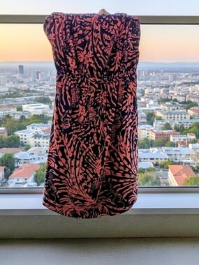 Lilly Pulitzer Strapless Purple Dress with Pink Tropical Print